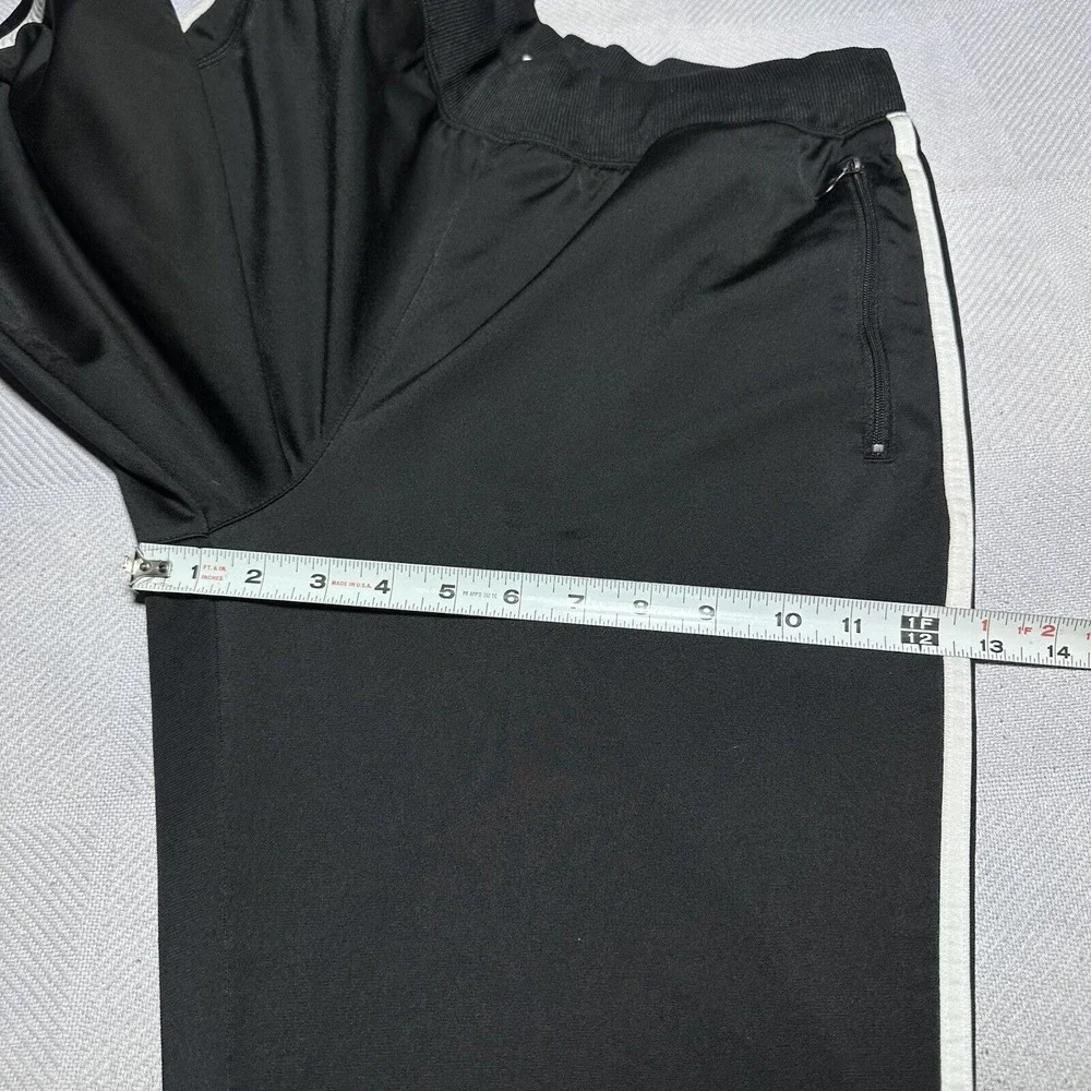 Vintage Y2K Adidas 3 Stripe Zip Pockets Black Track Pants‎ Size Medium